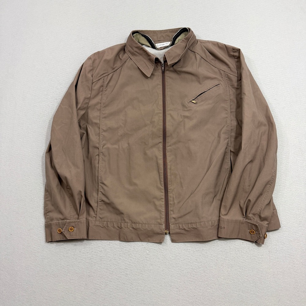 Vintage London Fog Jacket Men's 54 Brown Bomber Ricky Full Zip Coat 80s Preppy